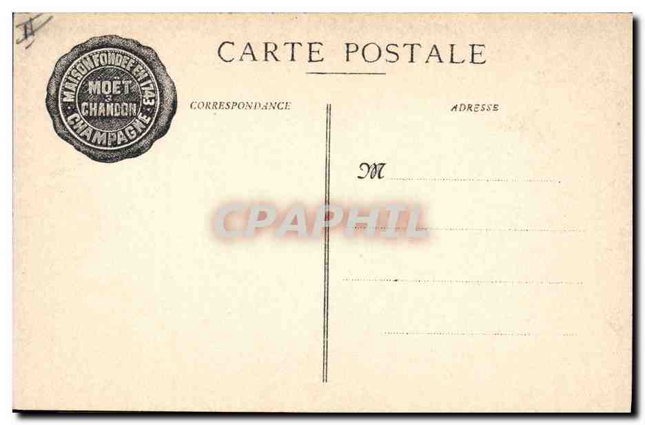 CPA Folklore Vin Vignobles Champagne Moet et Chandon Orangerie — Rückseite