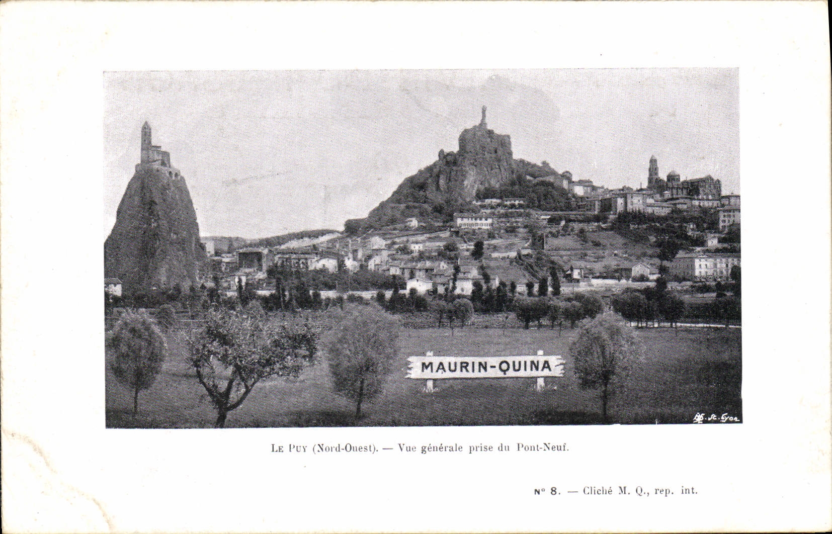 CPA Publicite Le Puy Vue generale prise du Pont Neuf Maurin Quina Boulevard Gambetta Le Puy