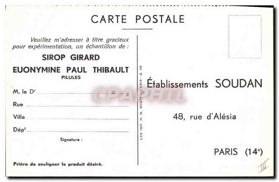 CPA Publicite La sante des enfants Sirop Girard Lymphatisme Convalescence — Rückseite
