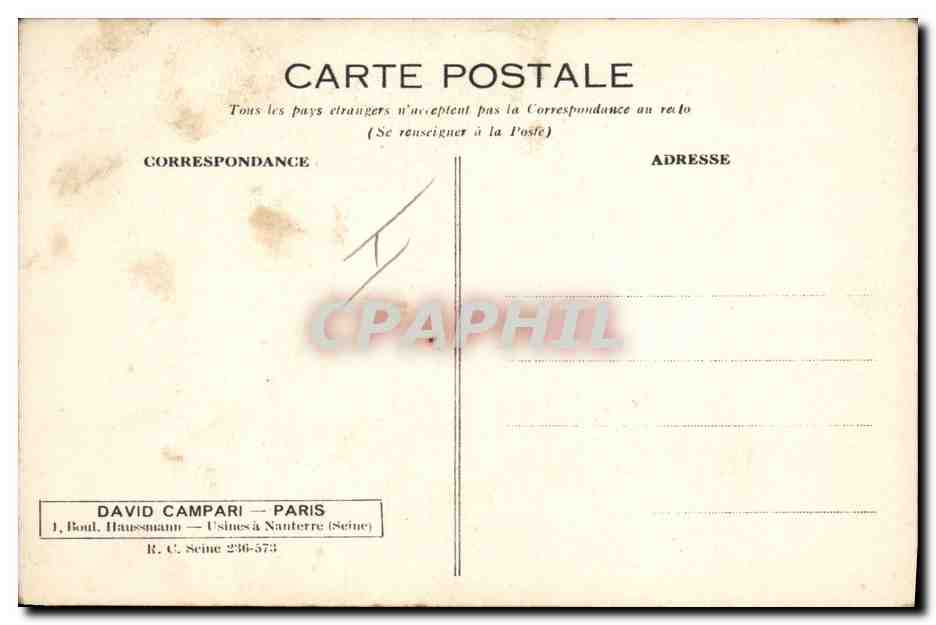 CPA Publicite Bach David Campari Paris — Rückseite
