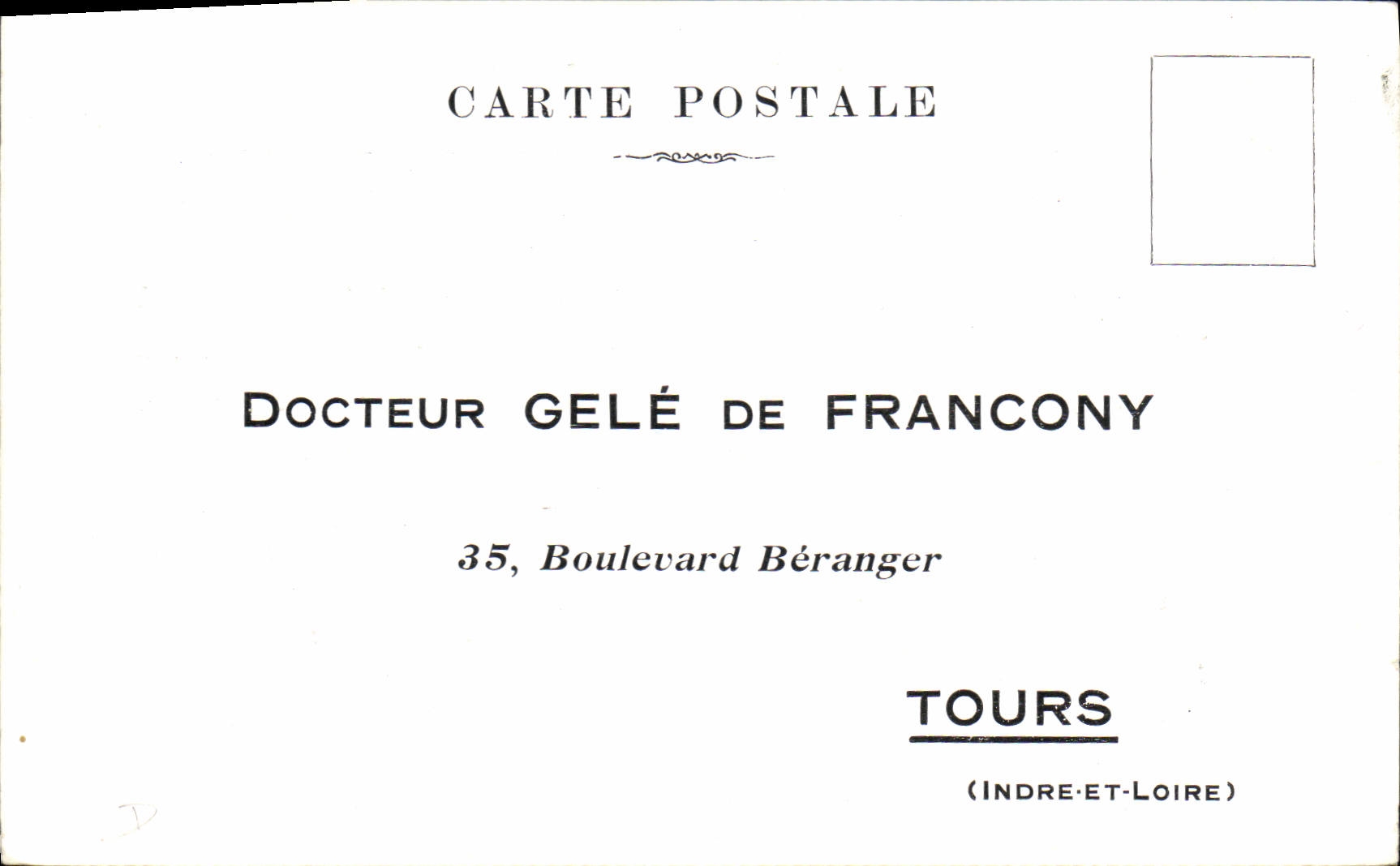 CPA Publicite Docteur Gele de Francony Boulevard Beranger Tours Stethoscope de Frossard a l'essai