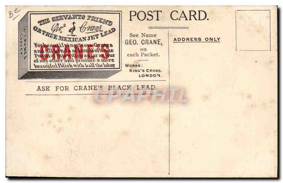 CPA Publicite Crane's Blacklead Militaria Ecossais — Rückseite