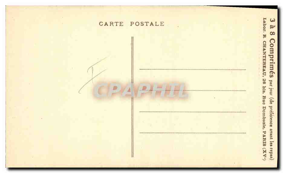 CPA Publicite Sympathyl Laxatif doux reeducateur intestinal Vollon Le vagabond Chantereau Salon 1931 — Verso