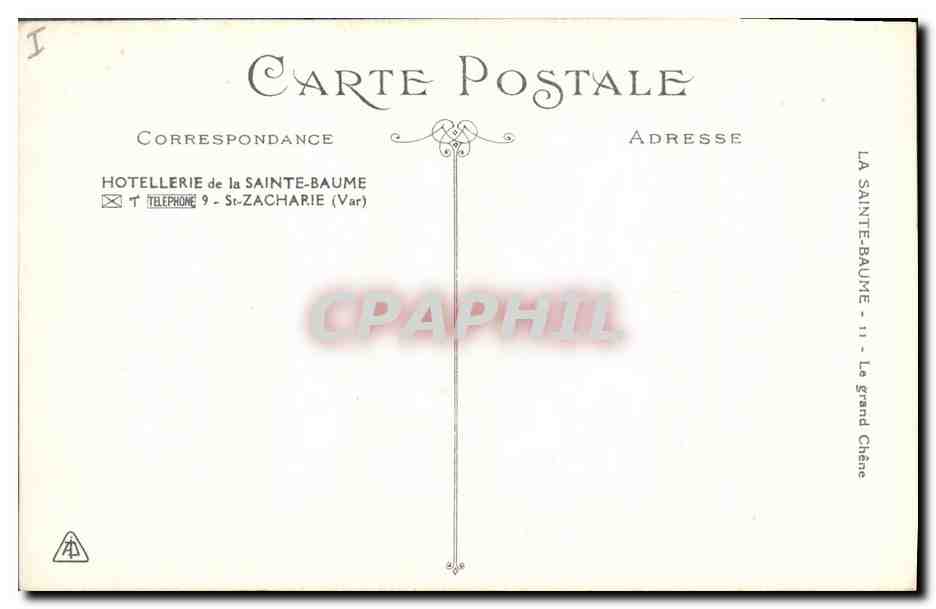 CPA Arbre La Sainte Baume Le grand chene — Rückseite