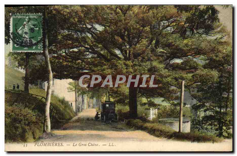 CPA Arbre Plombieres Le gros chene Automobile