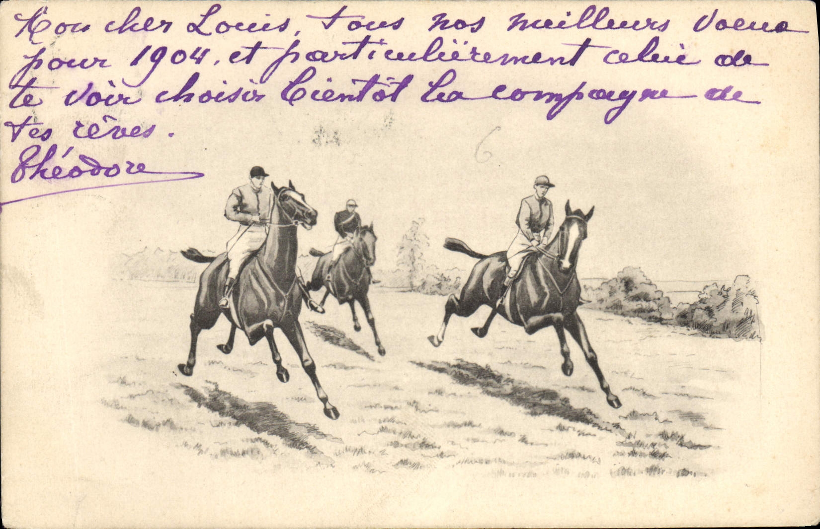 CPA Fantaisie Cheval Chevaux Hippisme 