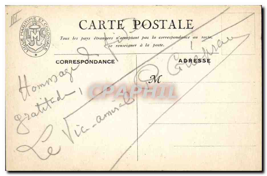 CPA Fantaisie Illustrateur Haffner Bateau de Guerre La division Guepratte aux Dardanelles — Verso