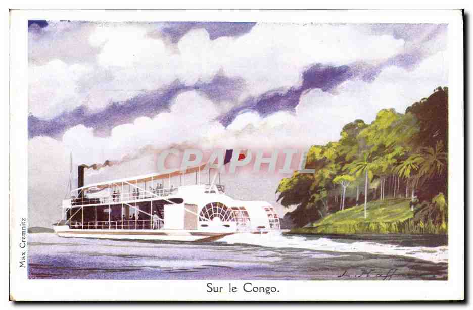 CPA Fantaisie Illustrateur Haffner Bateau Sur le Congo 