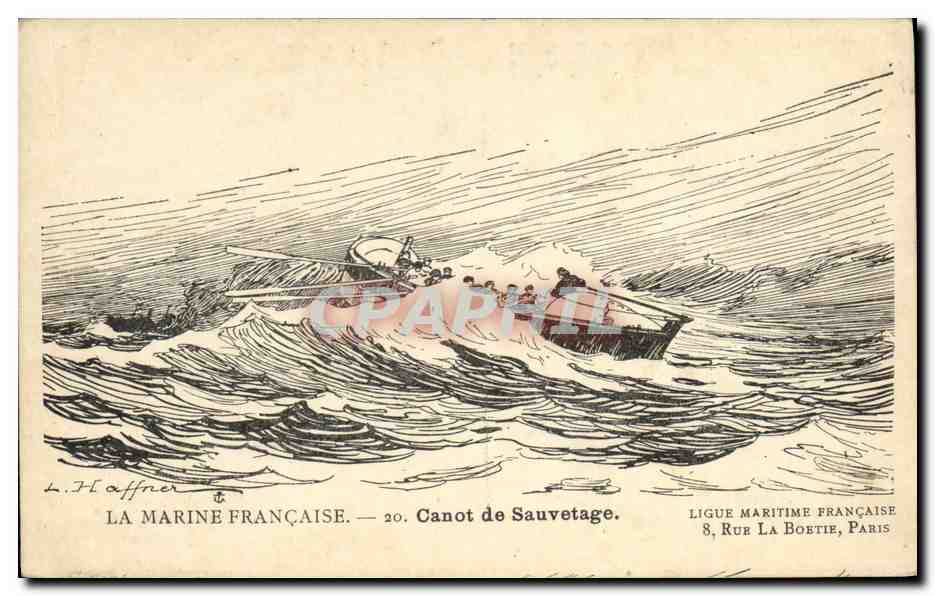 CPA Fantaisie Illustrateur Haffner Bateau Canot de sauvetage 