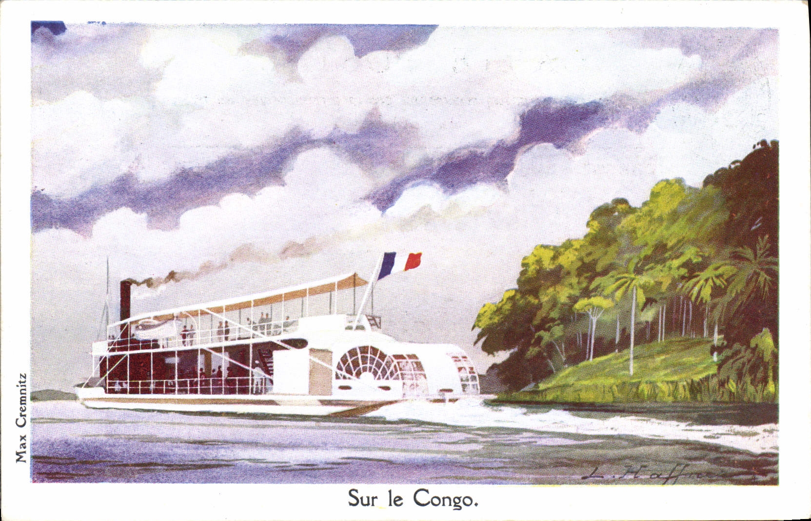 CPA Fantaisie Illustrateur Haffner Bateau Sur le Congo 