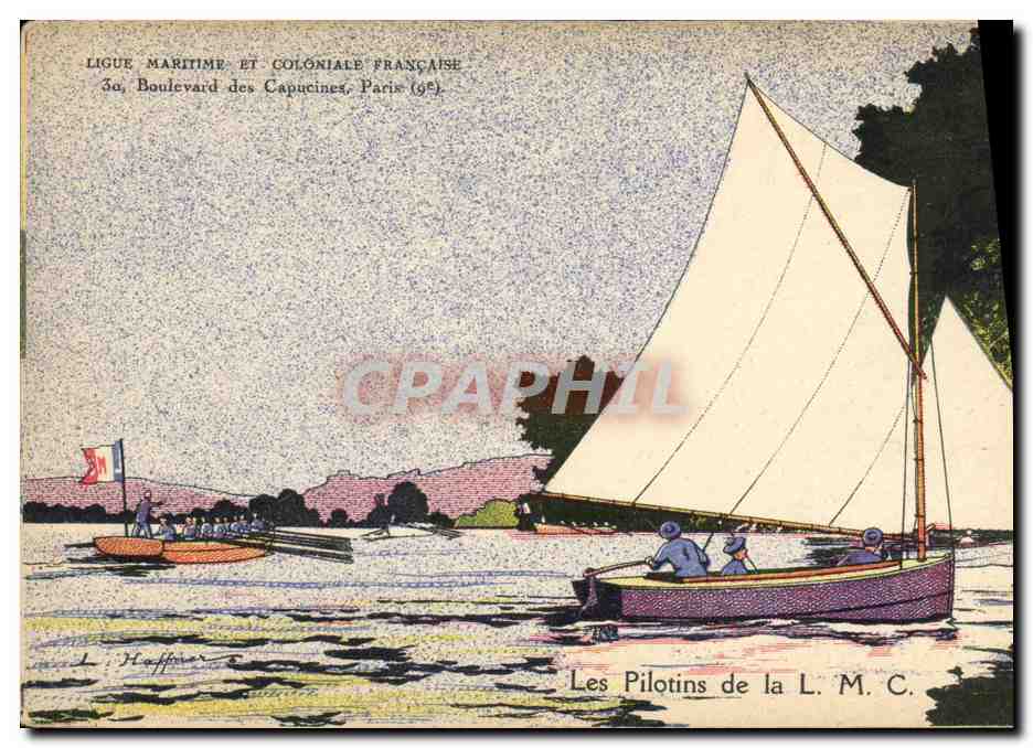 CPA Fantaisie Illustrateur Haffner Bateau Les pilotins de la LMC 
