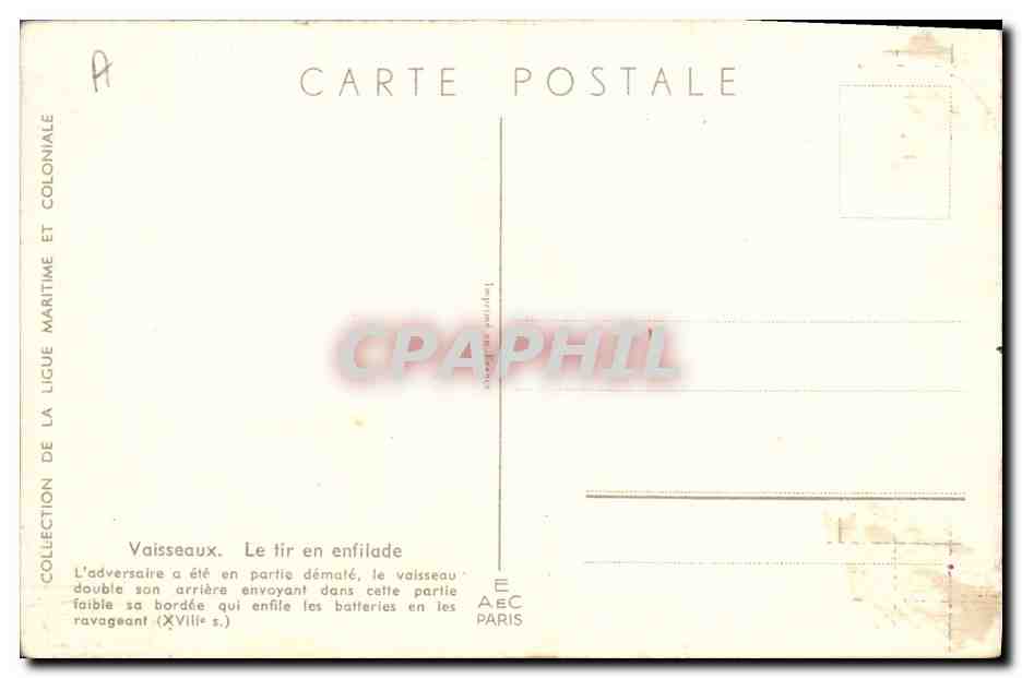 CPA Fantaisie Illustrateur Haffner Bateau de Guerre Vaisseaux Le tir en enfilade  — Verso