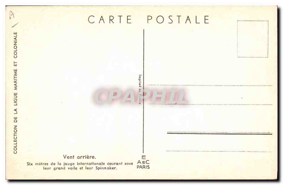 Six mètres de la jauge internationale courant sous leur grand voile et leur Spinnaker — Collection de la Ligue Maritime et Coloniale, AEC Paris — Reverso