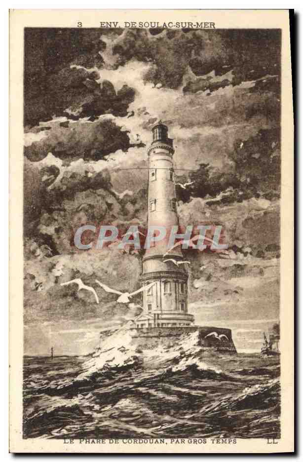 CPA Phare de Cordouan par gros temps Environs de Soulac sur Mer 
