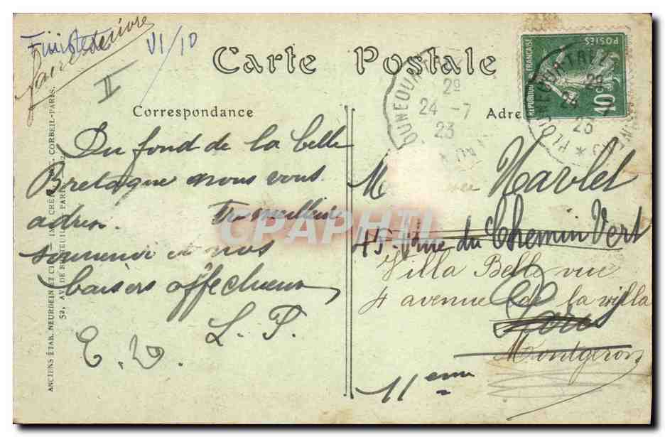 CPA Phare Brignogan Pontusval et les rochers  — Rückseite