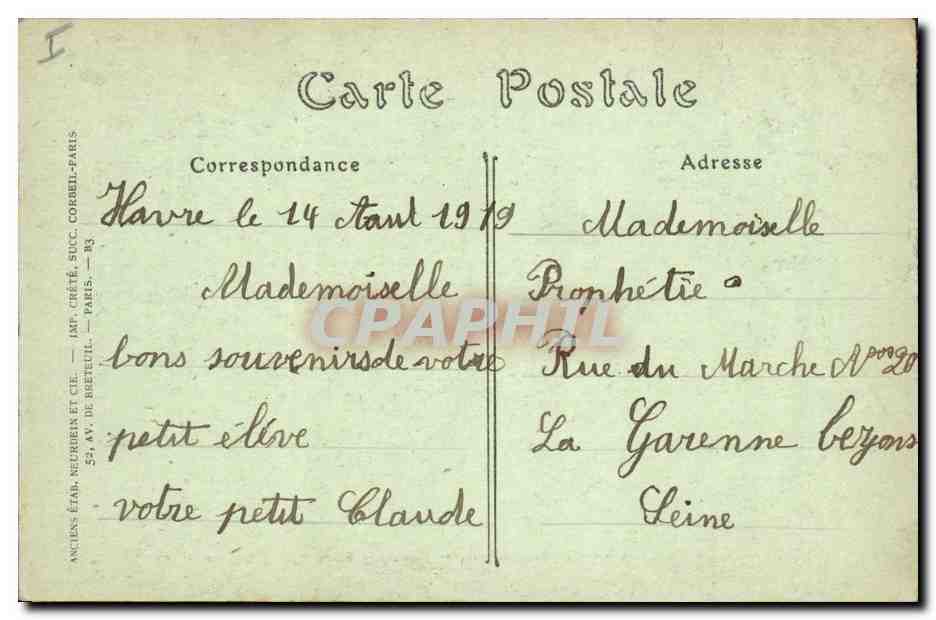 CPA Phare Le Havre La jetee un jour de tempete  — Rückseite
