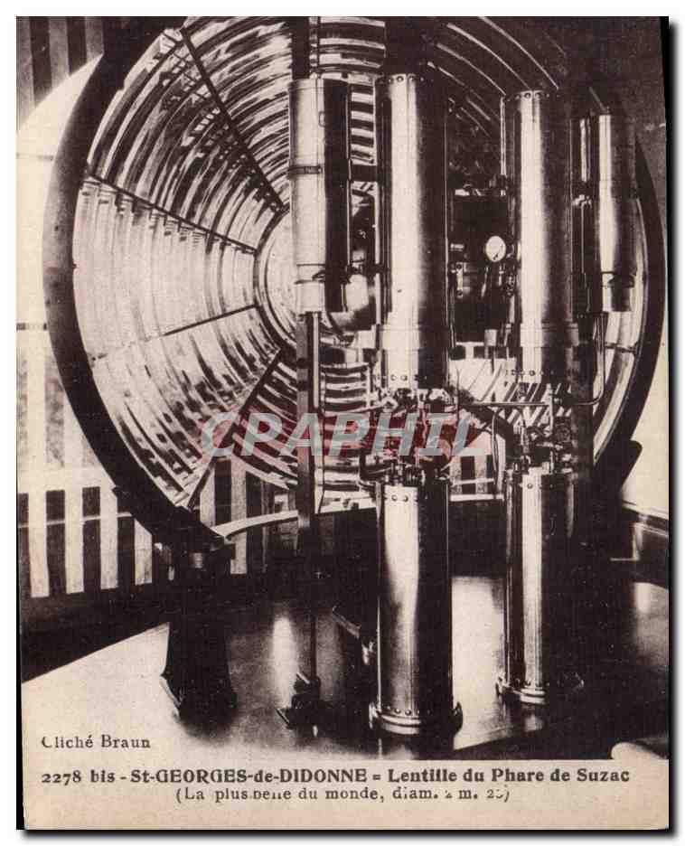 Lentille du Phare de Suzac — St-Georges-de-Diddonne — Cliché Braun n°2278