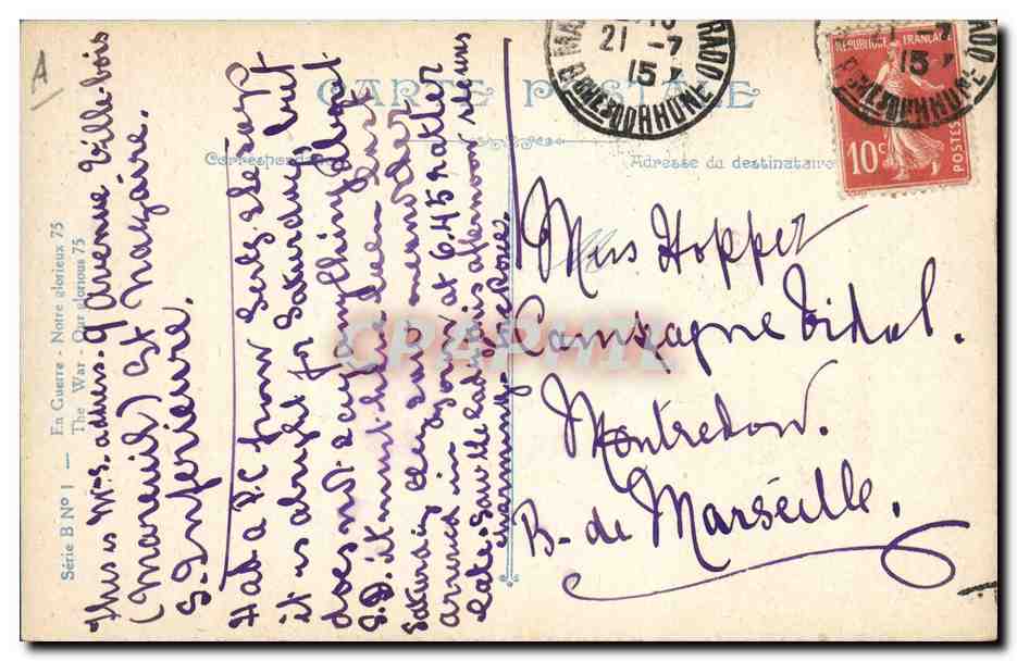 CPA Militaria Notre glorieux 75 Canon  — Verso