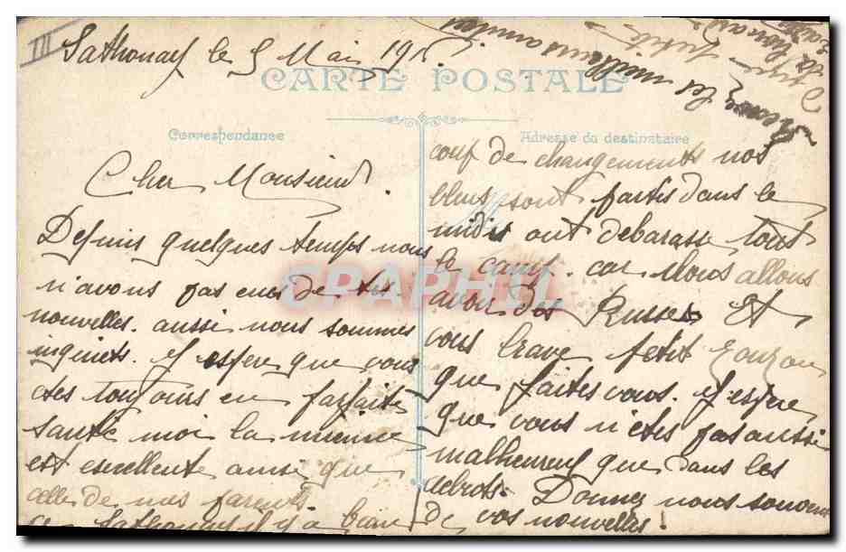 CPA Militaria General Maunoury  — Verso