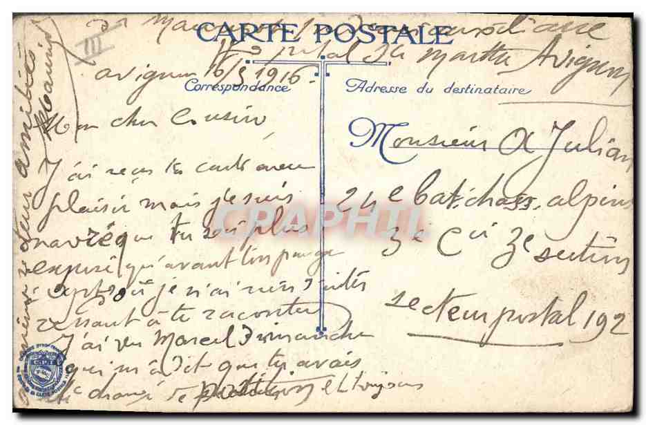 Vintage Postcard Military Belgian General Staff and Captain — Back