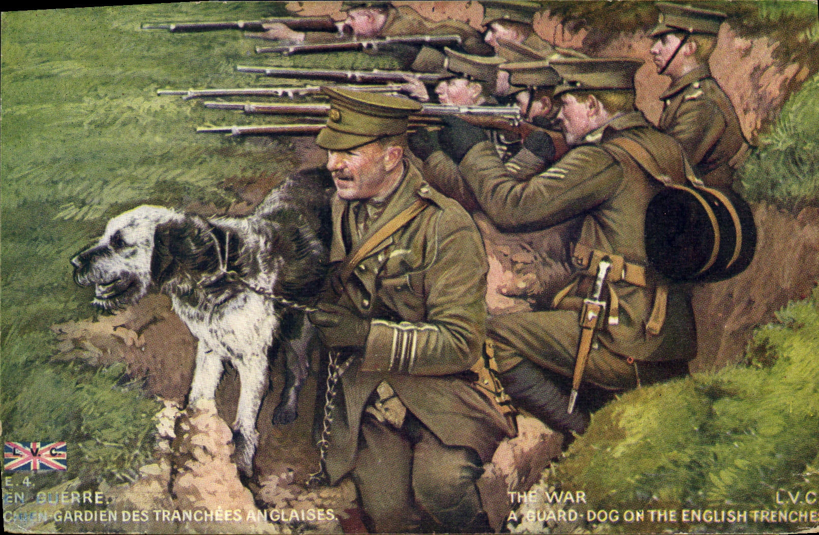 Chien gardien des tranchées anglaises — L.V.C. E.4 — Éditeur L.V.C.
