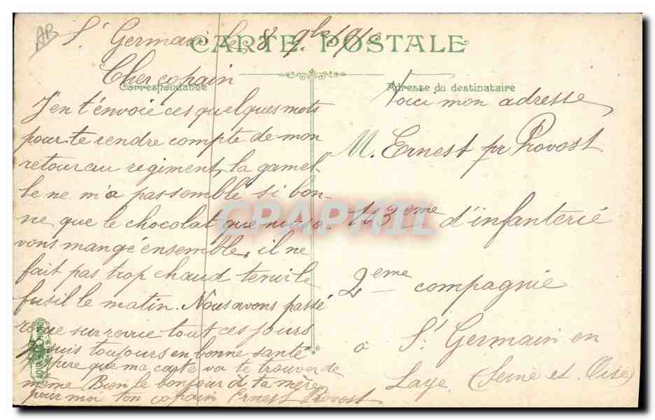 CPA Militaria Infanterie Battage des couvertures — Rückseite