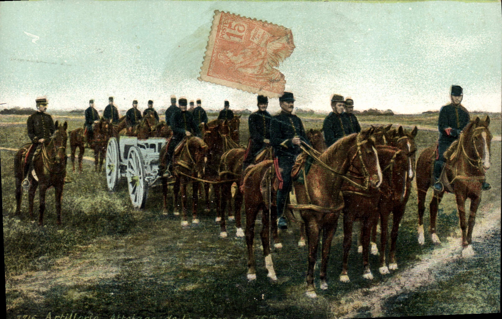 Artillerie. Attelage de la région de Toulon — éditeur L. P. 3715