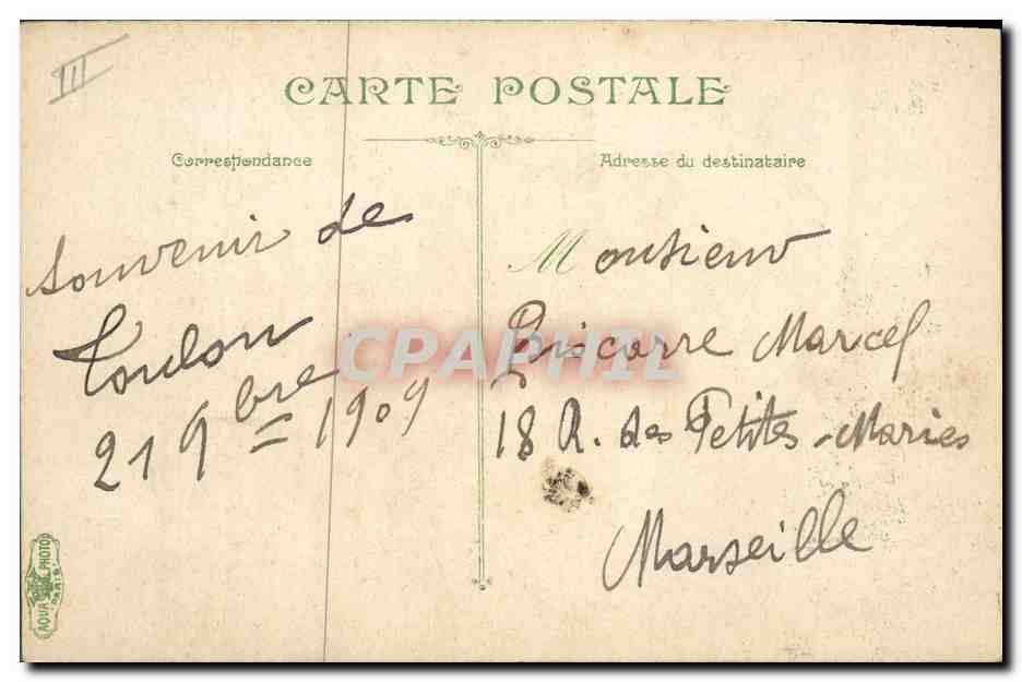 Artillerie. Attelage de la région de Toulon — éditeur L. P. 3715 — Verso