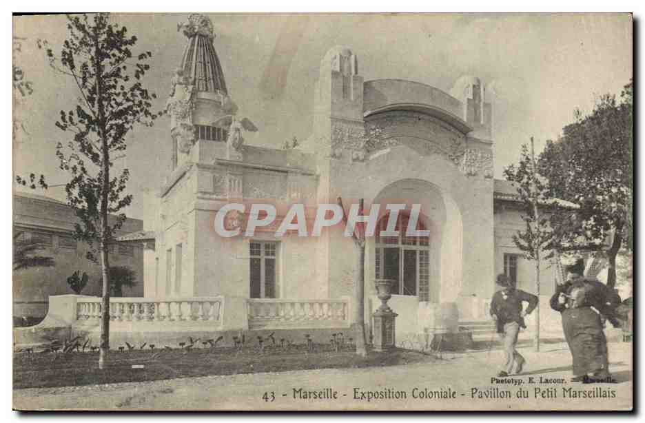 CPA Journaux Journal Marseille Exposition Coloniale Pavillon du Petit Marseillais 