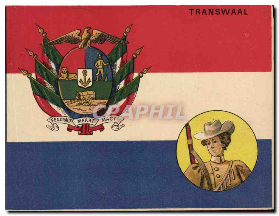 CPA Drapeau Femme Transwaal Transval Afrique du Sud