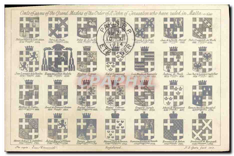CPA Armes Order of the order of St Hohn of Jerusalem Malta Malte 