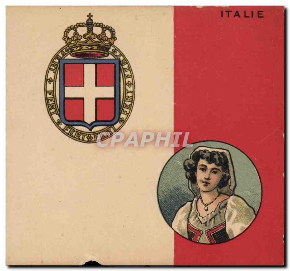 CPA Drapeau Femme Italie