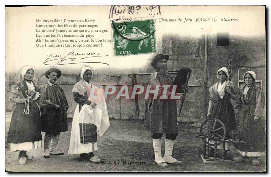 CPA Folklore Les chansons de Jean Rameau illustrees Le bapteme