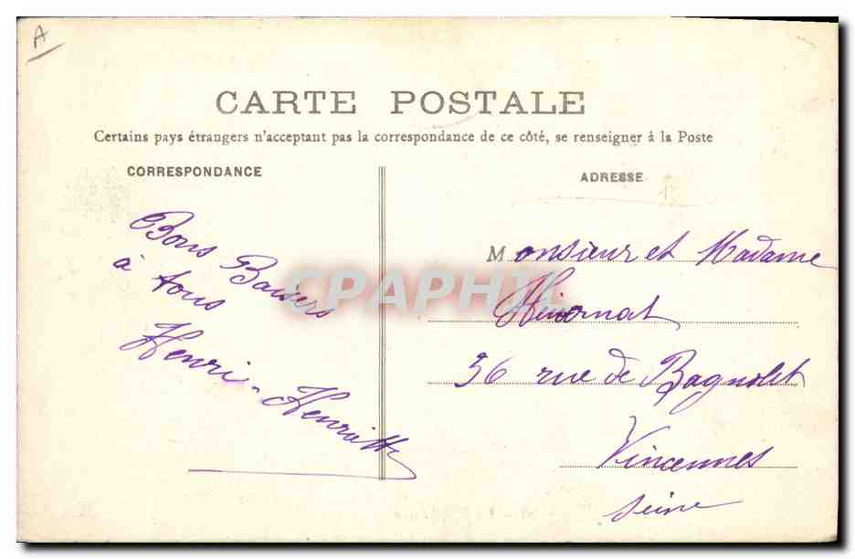 CPA Folklore Les chansons de Jean Rameau illustrees Le bapteme — Verso