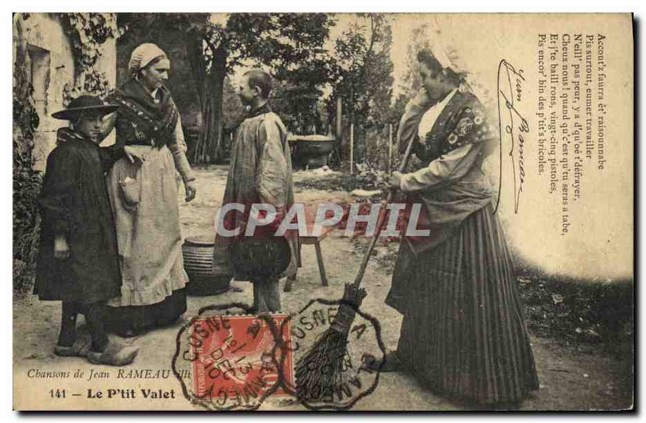 CPA Folklore Les chansons de Jean Rameau illustrees Le P'tit Valet