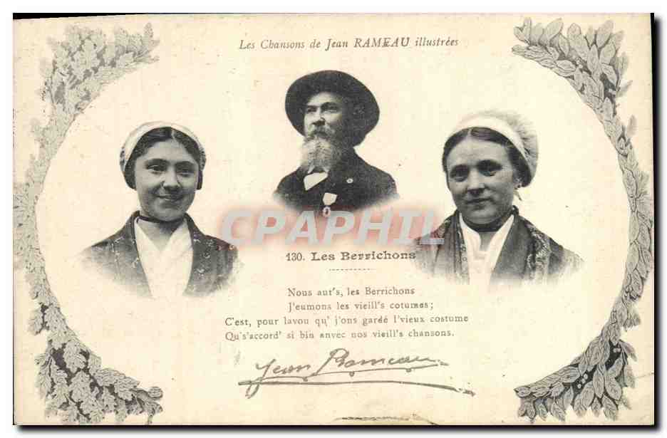 CPA Folklore Les chansons de Jean Rameau illustrees Les Berrichons