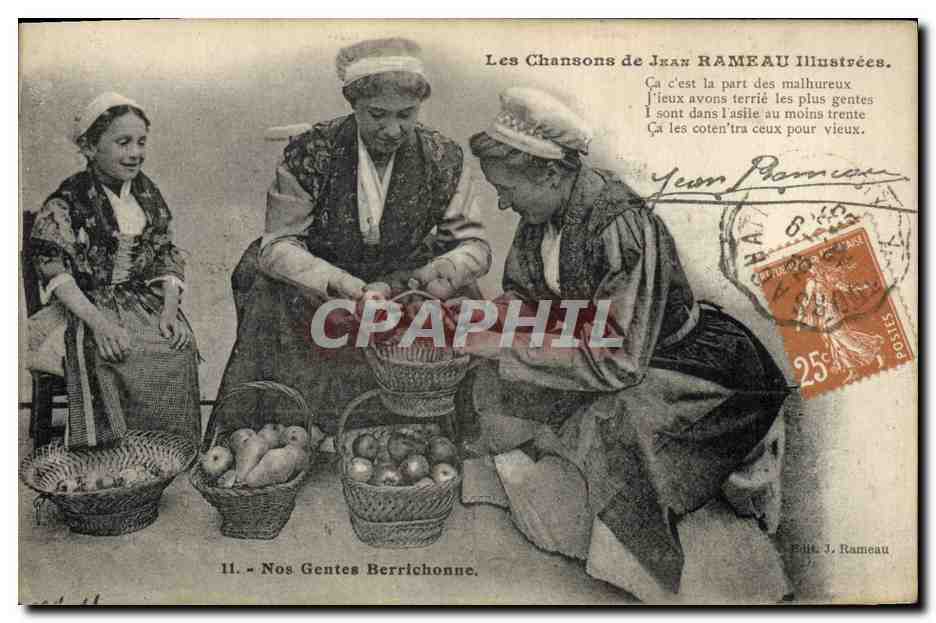 CPA Folklore Les chansons de Jean Rameau illustrees Nos Gentes Berrichonnes