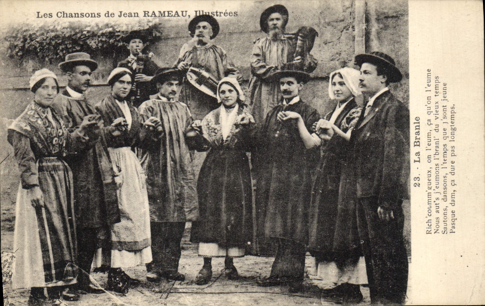 CPA Folklore Les chansons de Jean Rameau illustrees La Branle