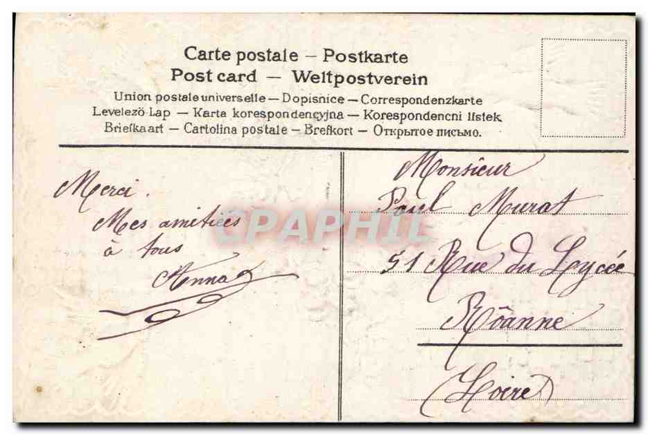 CPA Fantaisie Fleurs Colombes  — Rückseite
