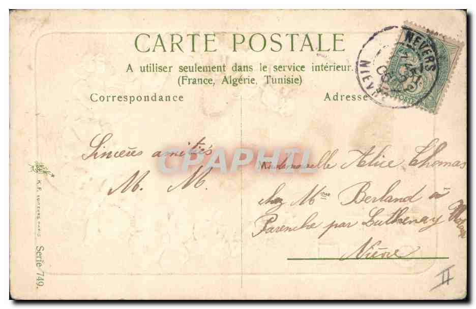 CPA Fantaisie Fleurs  — Verso