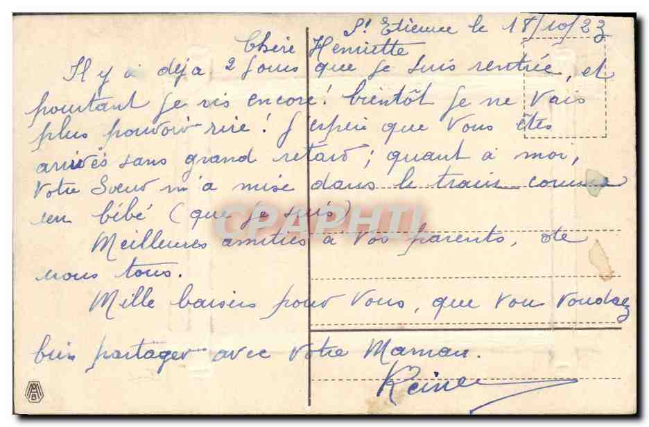 CPA Fantaisie Femme  — Rückseite