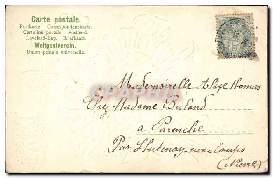 CPA Fantaisie Fleurs  — Verso
