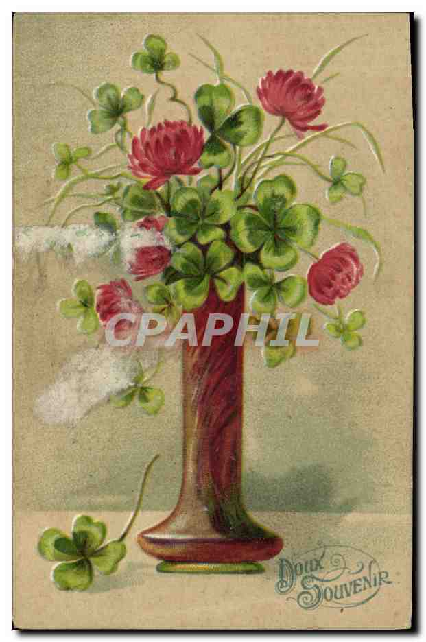 CPA Fantaisie Fleurs Trefles 
