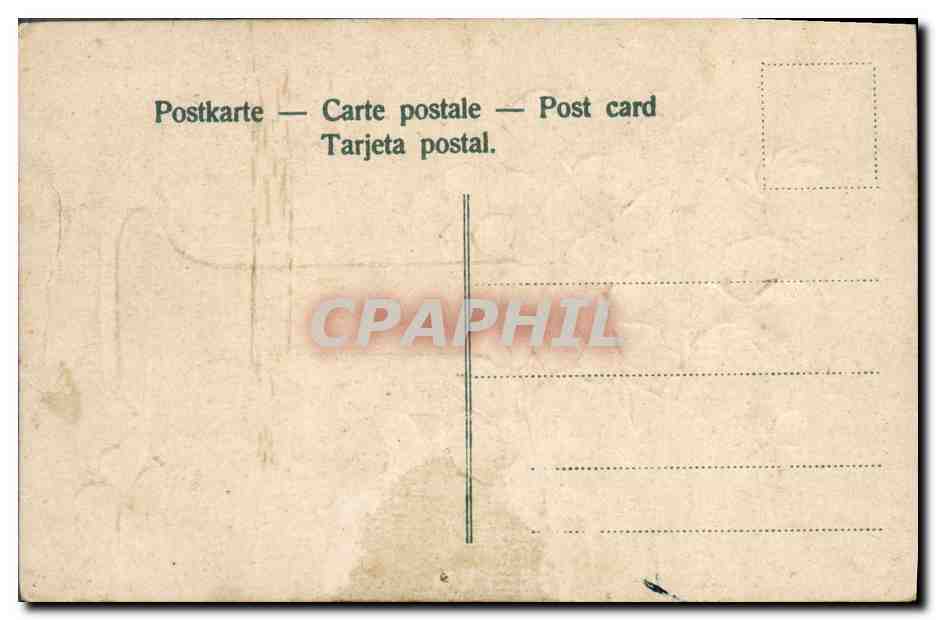 CPA Fantaisie Fleurs Trefles  — Verso
