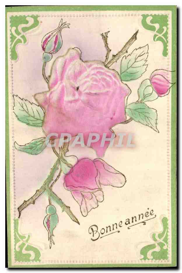 Rose — Bonne année — Carte postale universelle