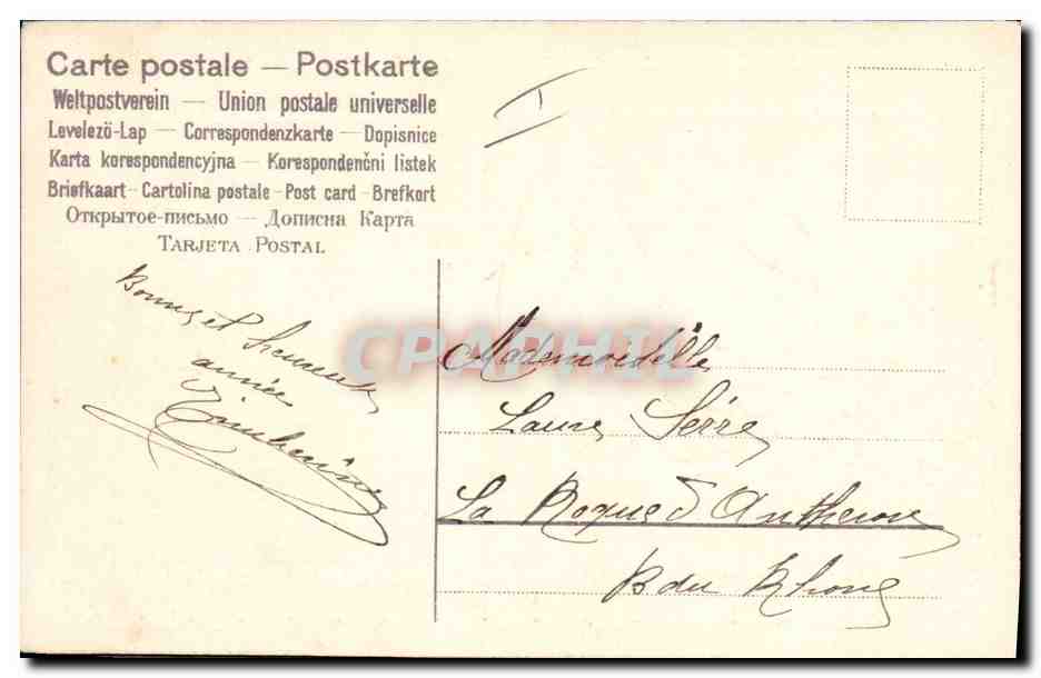 CPA Fantaisie Fleurs Hirondelles  — Rückseite