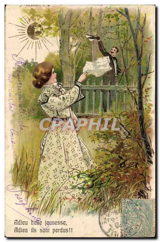 Adieu belle jeunesse — scène d'adieu en forêt — éditeur anonyme, série 5008