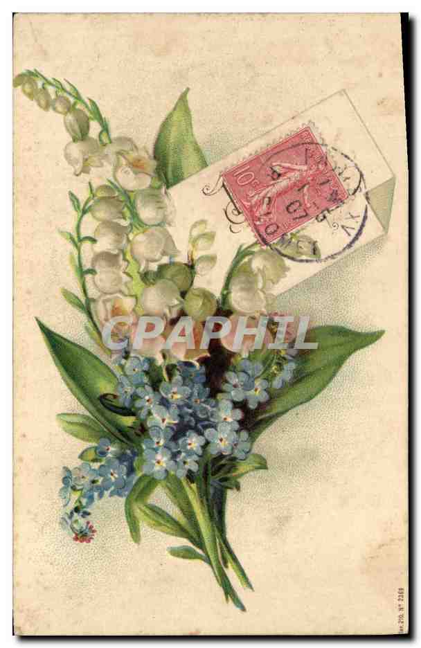 CPA Fantaisie Fleurs Muguet 