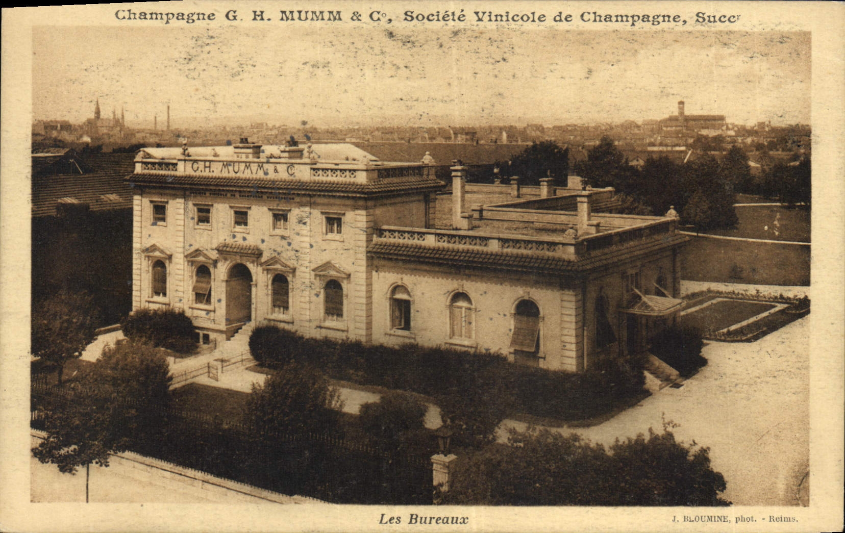 Les Bureaux — G.H. MUMM & C°, Société Vinicole de Champagne, Succursale — J. BLOUMINE, phot. - Reims