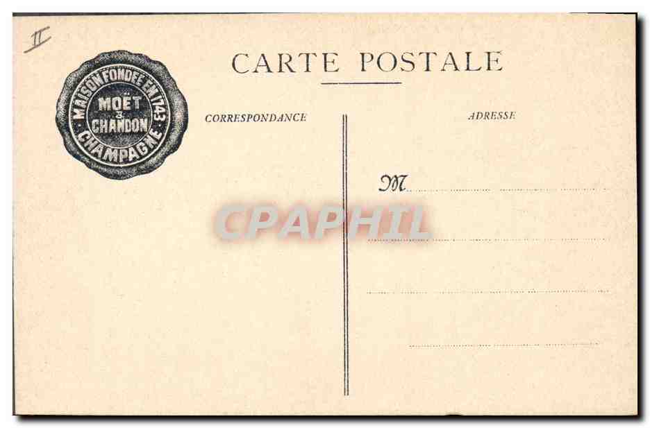 CPA Folklore Vin Vendange Champagne Moet & Chandon Hotels particuliers — Rückseite